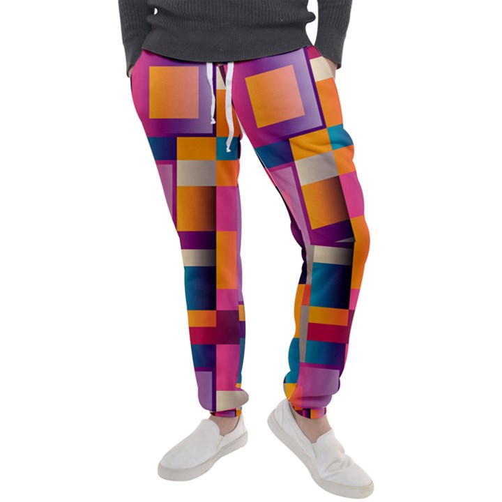 Abstract Background Geometry Blocks Men s Jogger Sweatpants