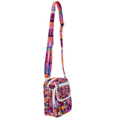 Abstract Background Geometry Blocks Shoulder Strap Belt Bag