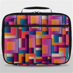 Abstract Background Geometry Blocks Full Print Lunch Bag