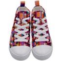 Abstract Background Geometry Blocks Kids  Mid-Top Canvas Sneakers View1