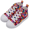 Abstract Background Geometry Blocks Kids  Mid-Top Canvas Sneakers View2