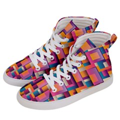 Abstract Background Geometry Blocks Men s Hi-top Skate Sneakers