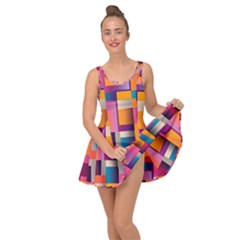 Abstract Background Geometry Blocks Inside Out Casual Dress