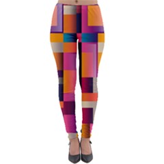 Abstract Background Geometry Blocks Lightweight Velour Leggings by Bajindul