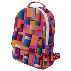 Abstract Background Geometry Blocks Flap Pocket Backpack (small)