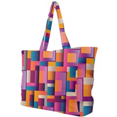 Abstract Background Geometry Blocks Simple Shoulder Bag