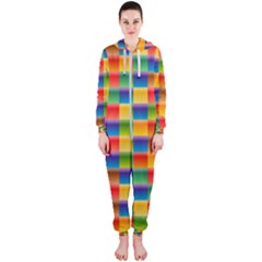 Background Colorful Abstract Hooded Jumpsuit (ladies)  by Bajindul