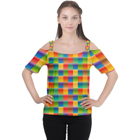 Background Colorful Abstract Cutout Shoulder Tee by Bajindul