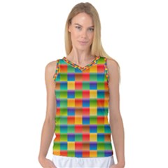 Background Colorful Abstract Women s Basketball Tank Top by Bajindul