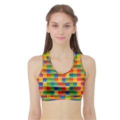 Background Colorful Abstract Sports Bra With Border by Bajindul