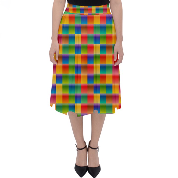 Background Colorful Abstract Classic Midi Skirt