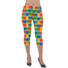 Background Colorful Abstract Lightweight Velour Capri Leggings  by Bajindul