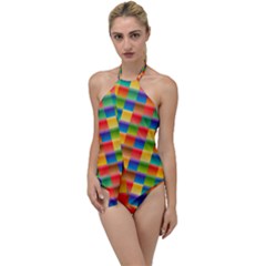 Background Colorful Abstract Go With The Flow One Piece Swimsuit by Bajindul