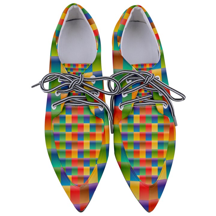 Background Colorful Abstract Pointed Oxford Shoes