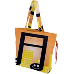 Abstract Anthropomorphic Art Drawstring Tote Bag by Bajindul