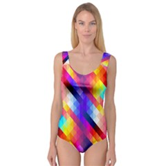 Abstract Blue Background Colorful Pattern Princess Tank Leotard 