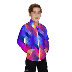 Abstract Blue Background Colorful Pattern Kids  Windbreaker