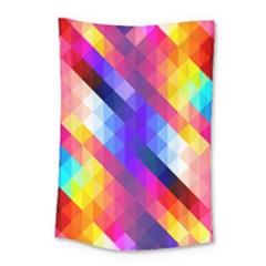 Abstract Blue Background Colorful Pattern Small Tapestry