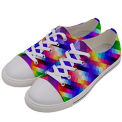 Abstract Blue Background Colorful Pattern Women s Low Top Canvas Sneakers