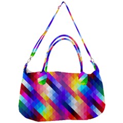 Abstract Blue Background Colorful Pattern Removal Strap Handbag