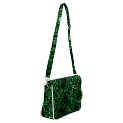 Abstract Plaid Green Shoulder Bag With Back Zipper