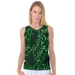 Abstract Plaid Green Women s Basketball Tank Top