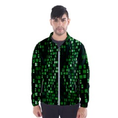 Abstract Plaid Green Men s Windbreaker