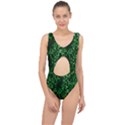 Abstract Plaid Green Center Cut Out Swimsuit View1