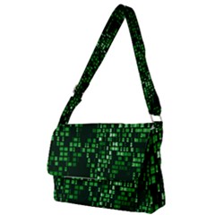 Abstract Plaid Green Full Print Messenger Bag by Bajindul