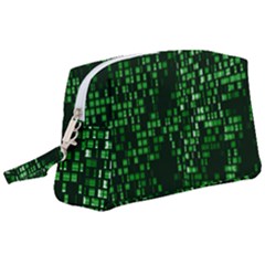 Abstract Plaid Green Wristlet Pouch Bag (large)