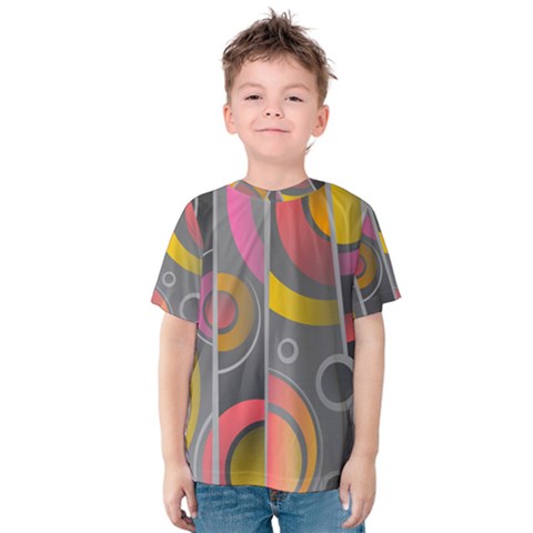 Abstract Colorful Background Grey Kids  Cotton Tee by Bajindul