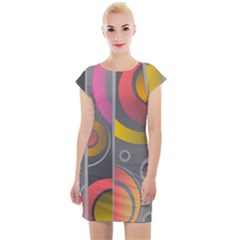 Abstract Colorful Background Grey Cap Sleeve Bodycon Dress by Bajindul