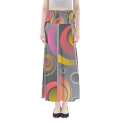 Abstract Colorful Background Grey Full Length Maxi Skirt by Bajindul