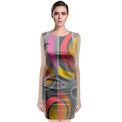 Abstract Colorful Background Grey Classic Sleeveless Midi Dress by Bajindul