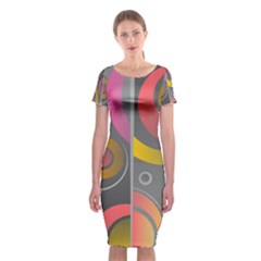 Abstract Colorful Background Grey Classic Short Sleeve Midi Dress by Bajindul