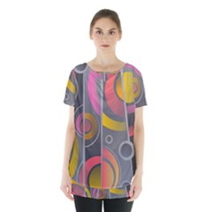 Abstract Colorful Background Grey Skirt Hem Sports Top by Bajindul