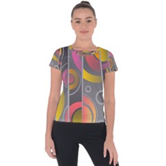 Abstract Colorful Background Grey Short Sleeve Sports Top  by Bajindul