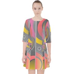 Abstract Colorful Background Grey Pocket Dress by Bajindul