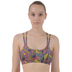 Abstract Colorful Background Grey Line Them Up Sports Bra by Bajindul