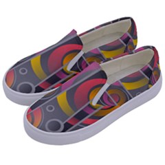 Abstract Colorful Background Grey Kids  Canvas Slip Ons by Bajindul