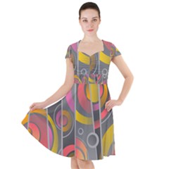 Abstract Colorful Background Grey Cap Sleeve Midi Dress by Bajindul