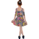 Abstract Colorful Background Grey Kids  Shoulder Cutout Chiffon Dress View2