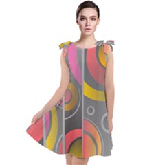 Abstract Colorful Background Grey Tie Up Tunic Dress by Bajindul