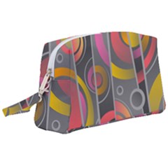 Abstract Colorful Background Grey Wristlet Pouch Bag (large)