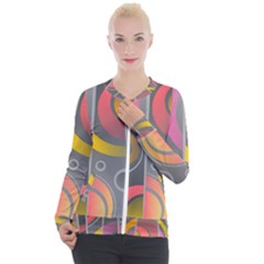 Abstract Colorful Background Grey Casual Zip Up Jacket