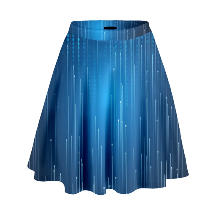 Abstract Rain Space High Waist Skirt