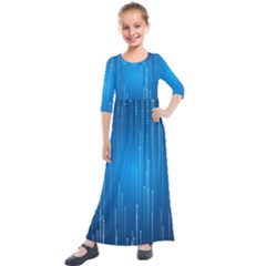 Abstract Rain Space Kids  Quarter Sleeve Maxi Dress by Bajindul