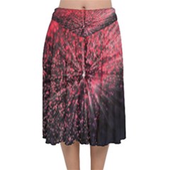 Abstract Background Wallpaper Velvet Flared Midi Skirt by Bajindul