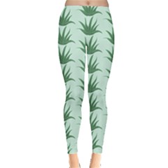 Aloe Plants Pattern Scrapbook Leggings  by Bajindul