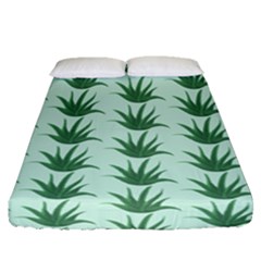 Aloe Plants Pattern Scrapbook Fitted Sheet (queen Size) by Bajindul